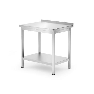 Nástěnný stůl s policí – přišroubovaný, hloubka 600 mm, HENDI, Kitchen Line, 800x600x(H)850mm | 817261